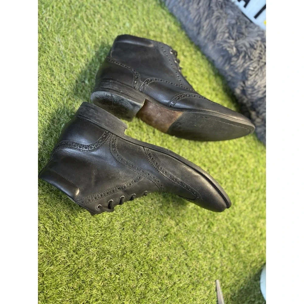 Cole Haan Boots Mens Size 9 Black Leather Wingtip Oxford‎ Chukka lace up Ankle